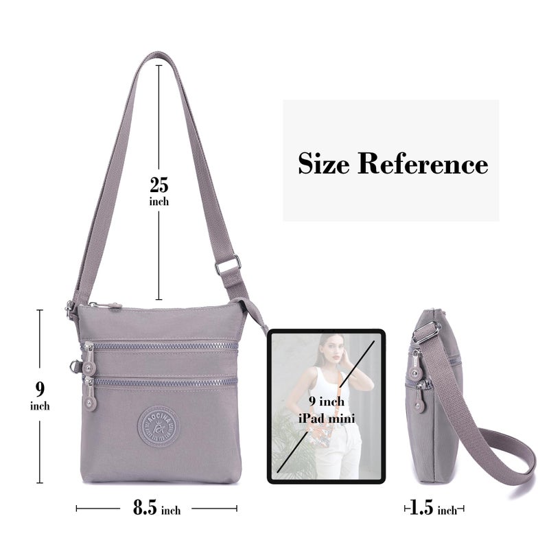 AOCINA Nylon Crossbody Bags for Women Multi Pocket Small Cross Body Purse Lightweight Travel Phone Purses Shoulder Handbags - Image 4
